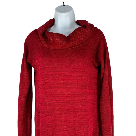 AB Studio Women's Red Knit Cowl Neck Sweater Size M - Picture 3 of 9